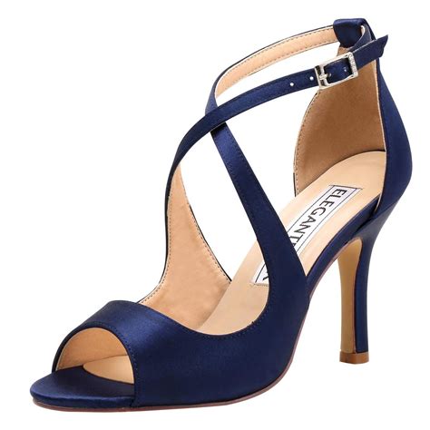 navy blue open toe pumps.